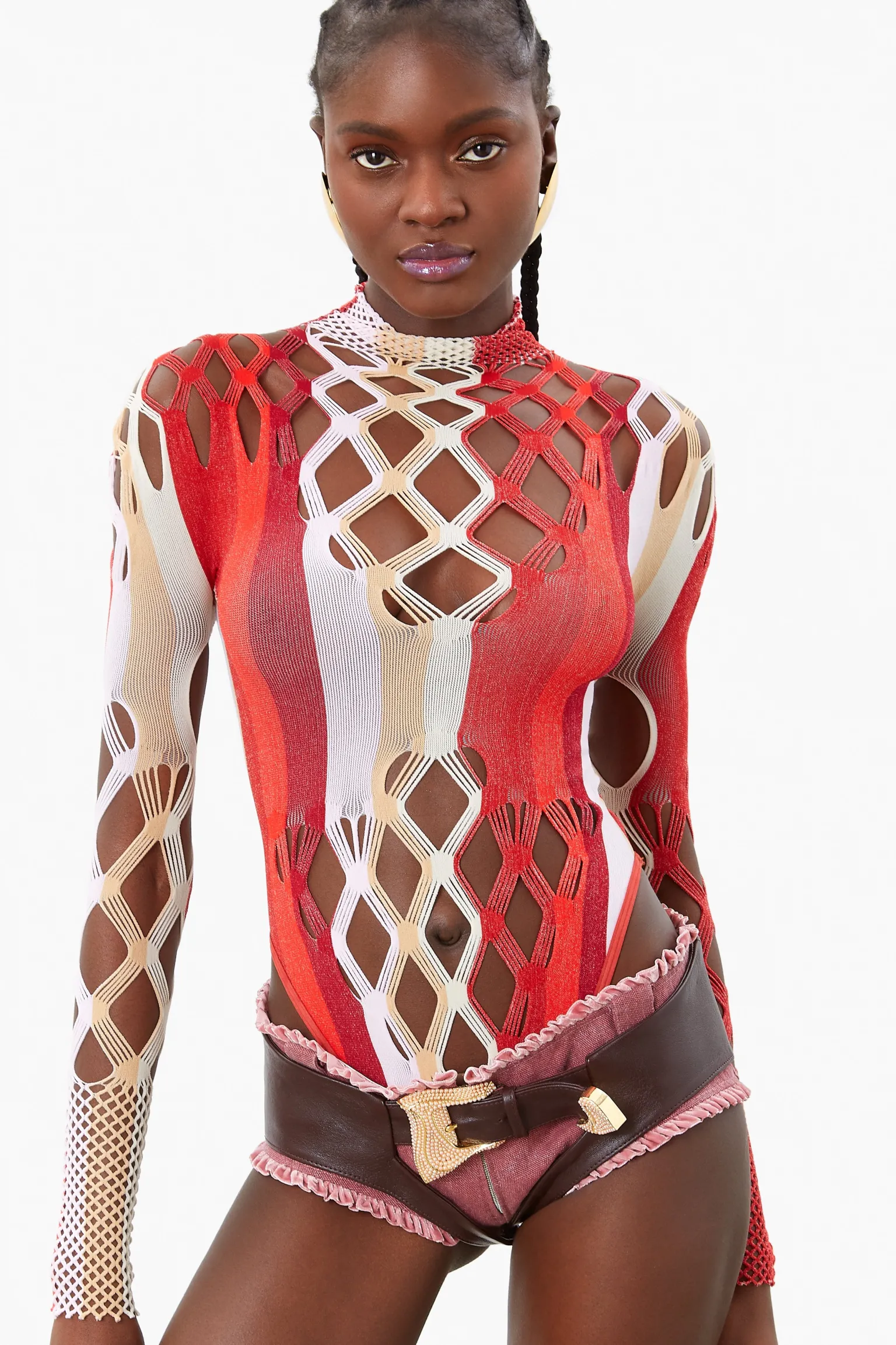 Amphitrite Bodysuit Burgundy Stripe<Poster Girl New