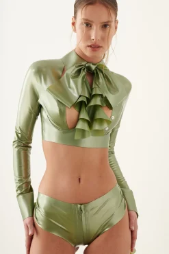 Bailey Blouse Latex Dollar Bill Green<Poster Girl Best