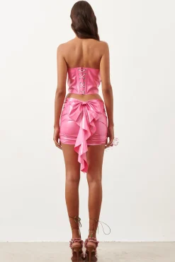 Barbossa Bandeau Latex Top Pink<Poster Girl Discount