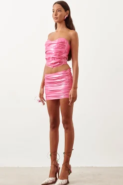 Barbossa Bandeau Latex Top Pink<Poster Girl Discount