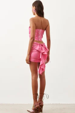 Barbossa Bandeau Latex Top Pink<Poster Girl Discount