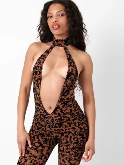 Bare Jumpsuit Chestnut Leopard Print<Poster Girl Clearance