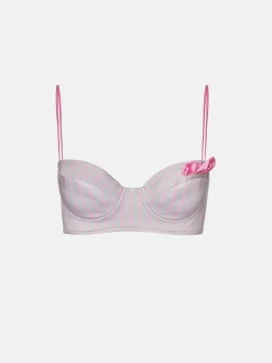 Billie Bra Grey/Pink Pinstripe<Poster Girl Sale