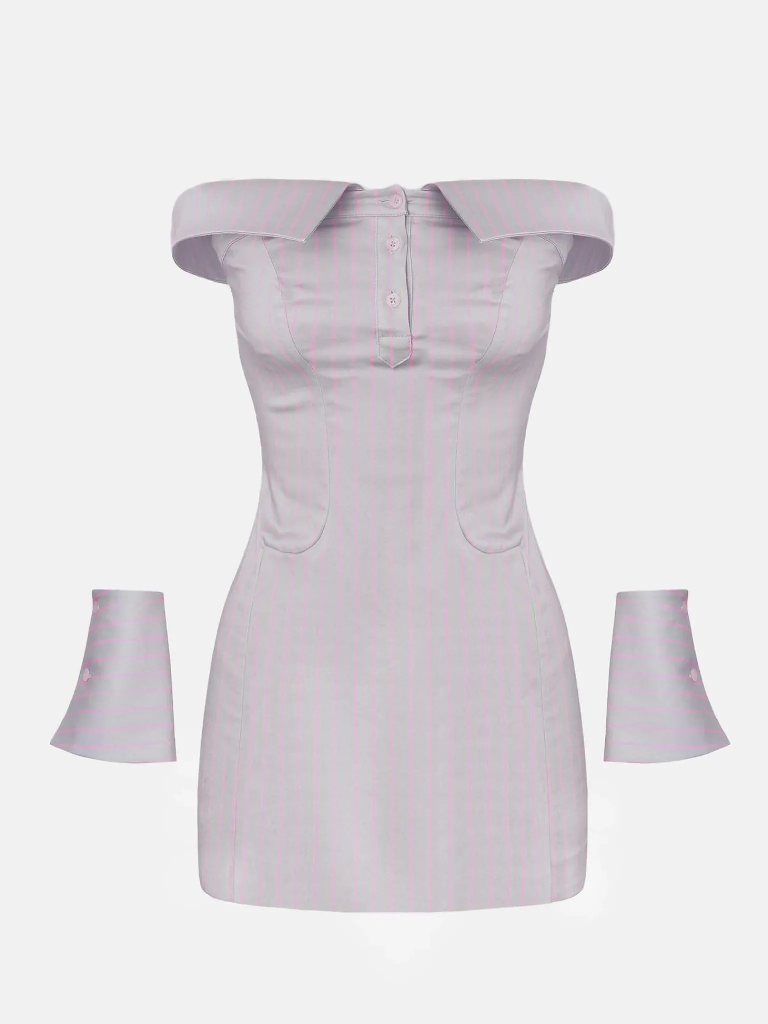 Blake Dress Grey/Pink Pinstripe<Poster Girl Sale