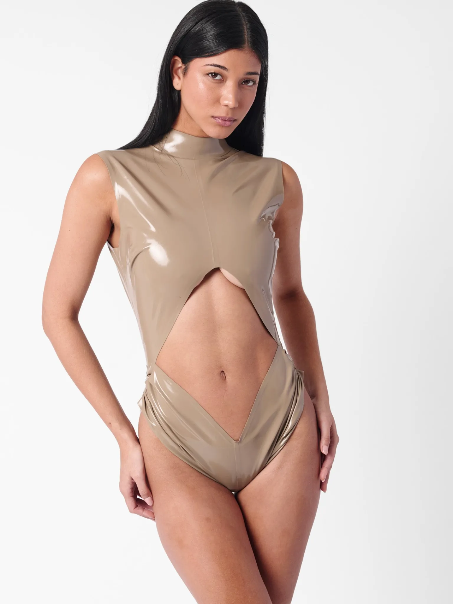 Bronx Latex Bodysuit Taupe<Poster Girl
