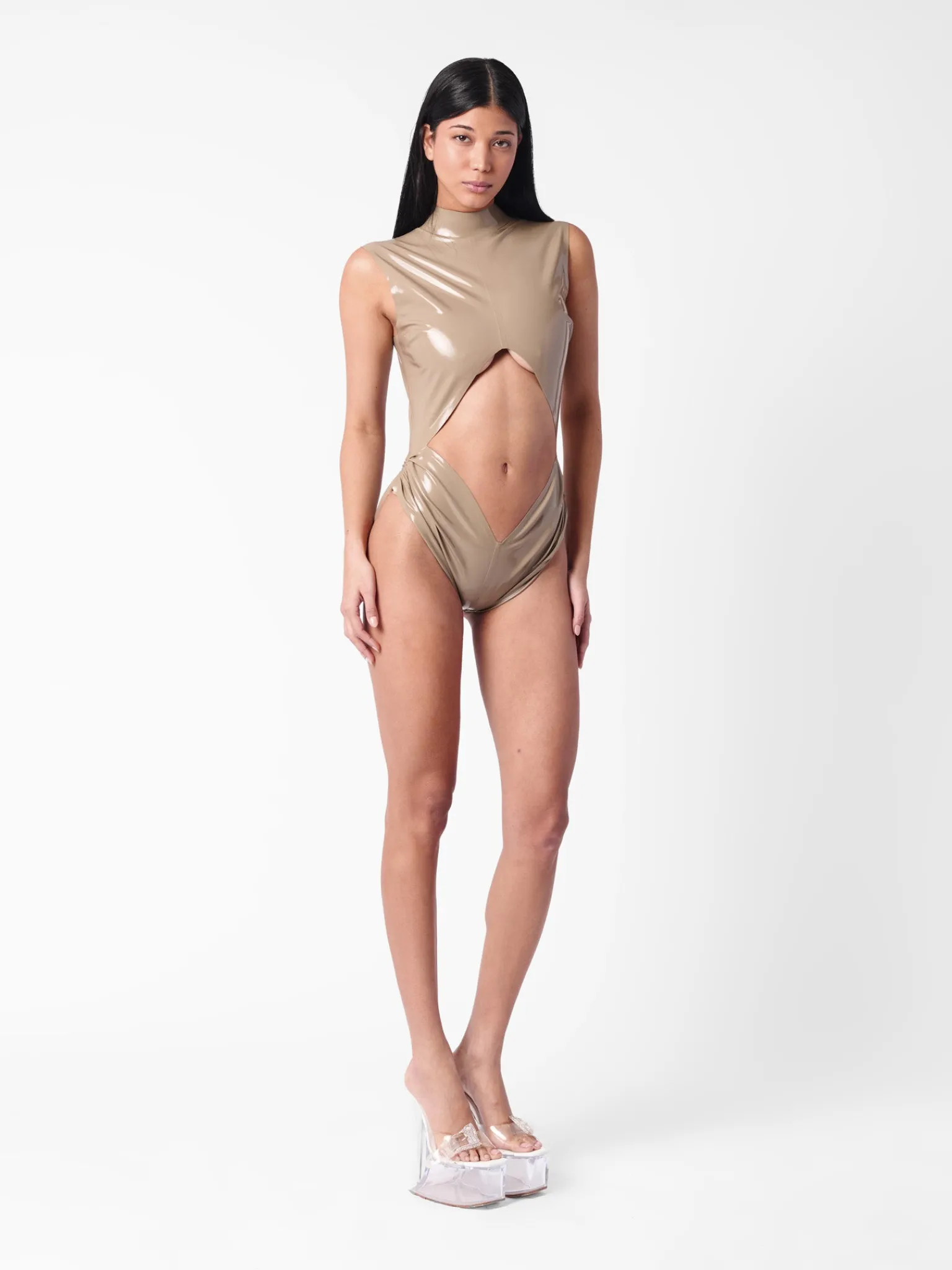 Bronx Latex Bodysuit Taupe<Poster Girl