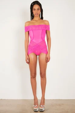 Charm Romper Harlot Pink<Poster Girl Sale