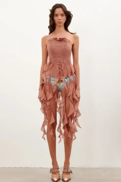 Chiffon Calamity Corset Terracotta<Poster Girl