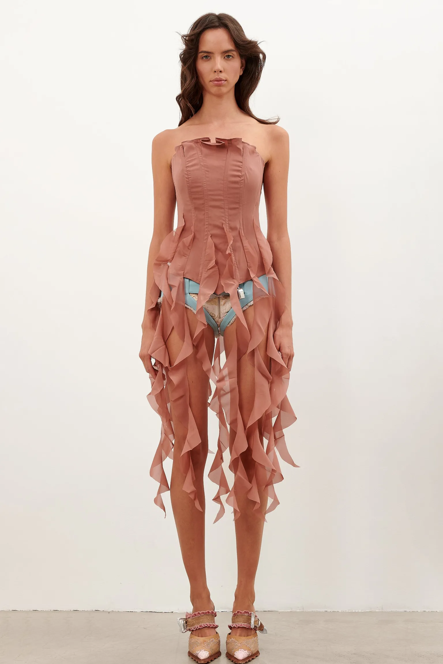 Chiffon Calamity Corset Terracotta<Poster Girl