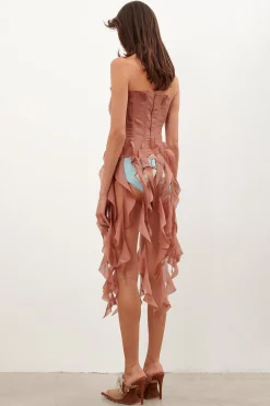 Chiffon Calamity Corset Terracotta<Poster Girl