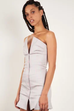 Court Dress Grey/Pink Pinstripe<Poster Girl New