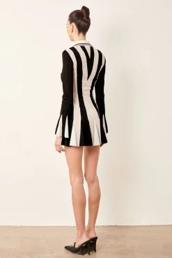 Dakota Dress Black/White Stripe<Poster Girl