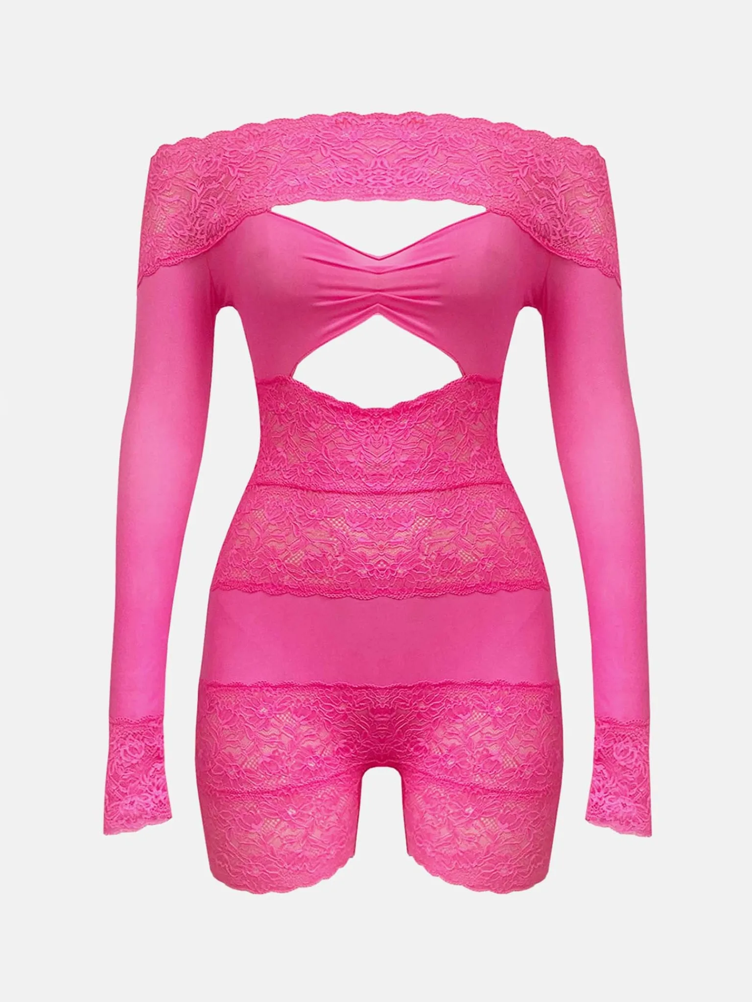 Davina Sleeved Romper Harlot Pink<Poster Girl Online
