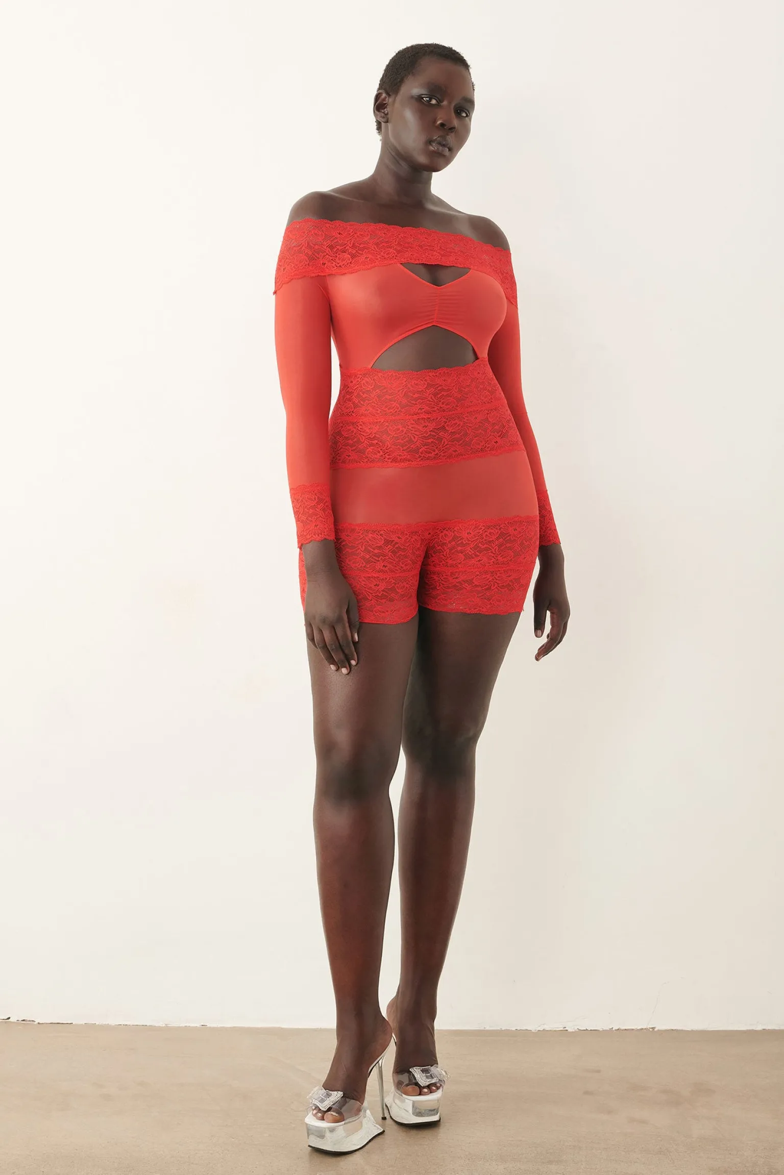 Davina Sleeved Romper Vixen Red<Poster Girl Clearance