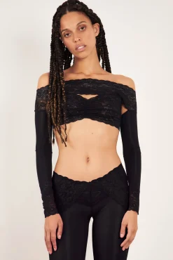 Davina Top Lace Raven Black<Poster Girl Online