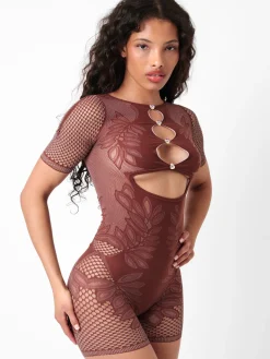 Dinero Playsuit Old Money Brown<Poster Girl Sale