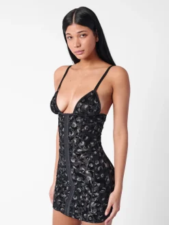 Doll Dress Black Leopard Print<Poster Girl