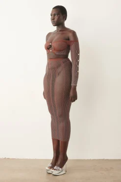 Fortune Skirt Old Money Brown<Poster Girl