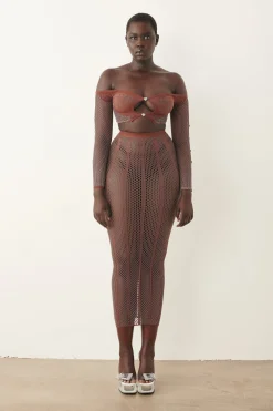 Fortune Skirt Old Money Brown<Poster Girl