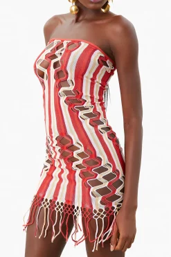Haze Dress Burgundy Stripe<Poster Girl New