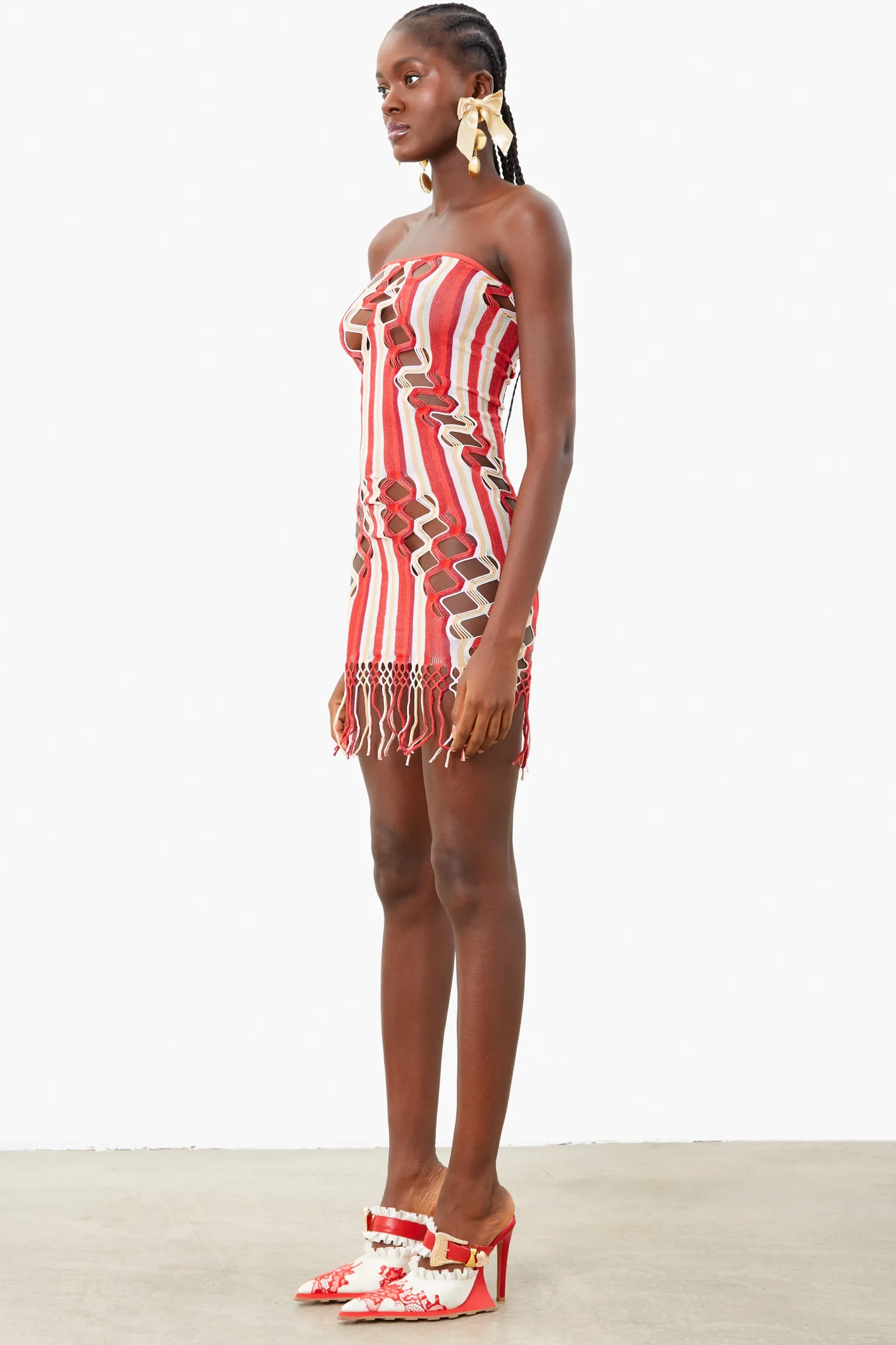 Haze Dress Burgundy Stripe<Poster Girl New