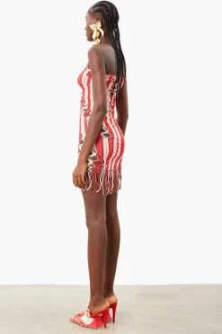 Haze Dress Burgundy Stripe<Poster Girl New