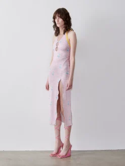 Heather Midi Dress Pink Gingham<Poster Girl Online