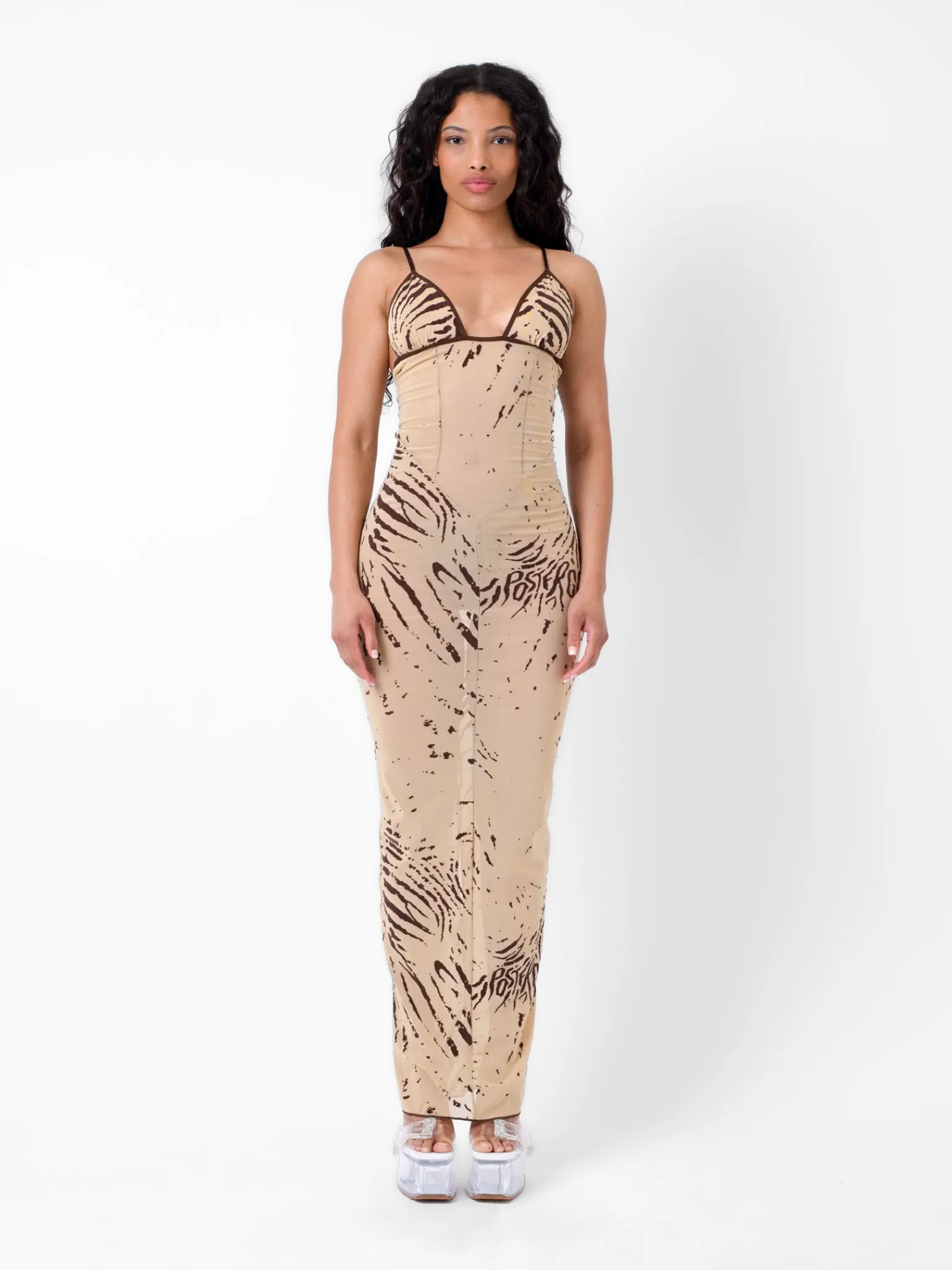 Hun Dress Beige Zebra Print<Poster Girl New