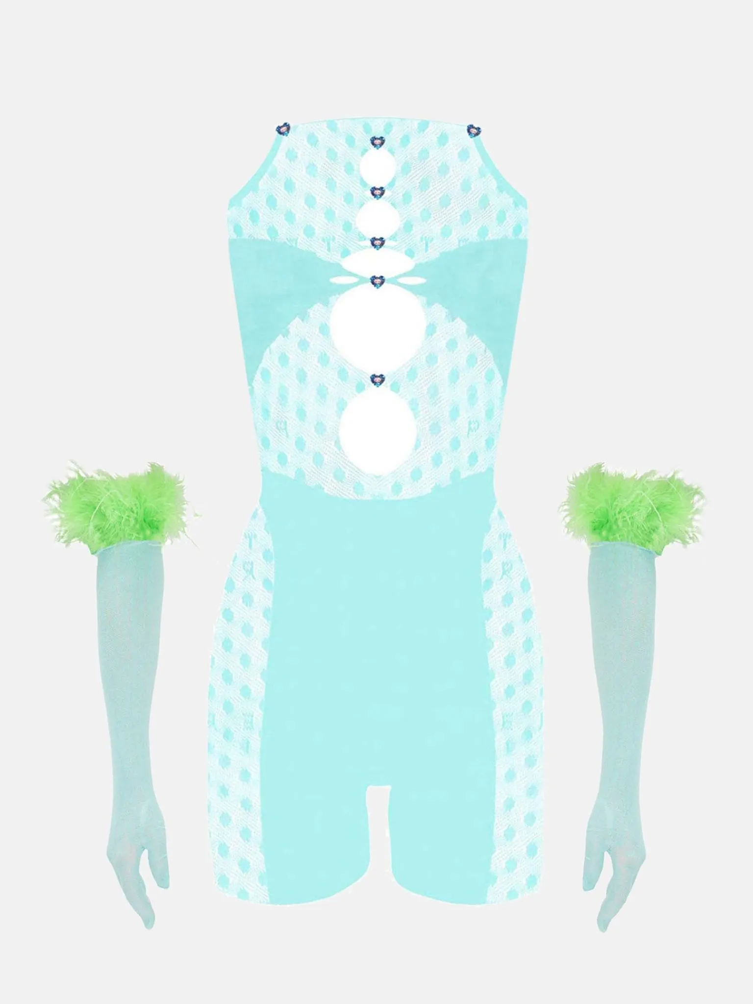 Jetta Jumpsuit x Gwenevere Gloves Set Soft Turquoise<Poster Girl