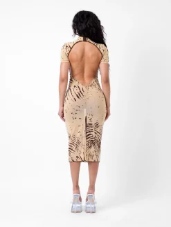 Knockout Dress Beige Zebra Print<Poster Girl Clearance