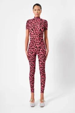 Knockout Jumpsuit Pink Leopard Print<Poster Girl New