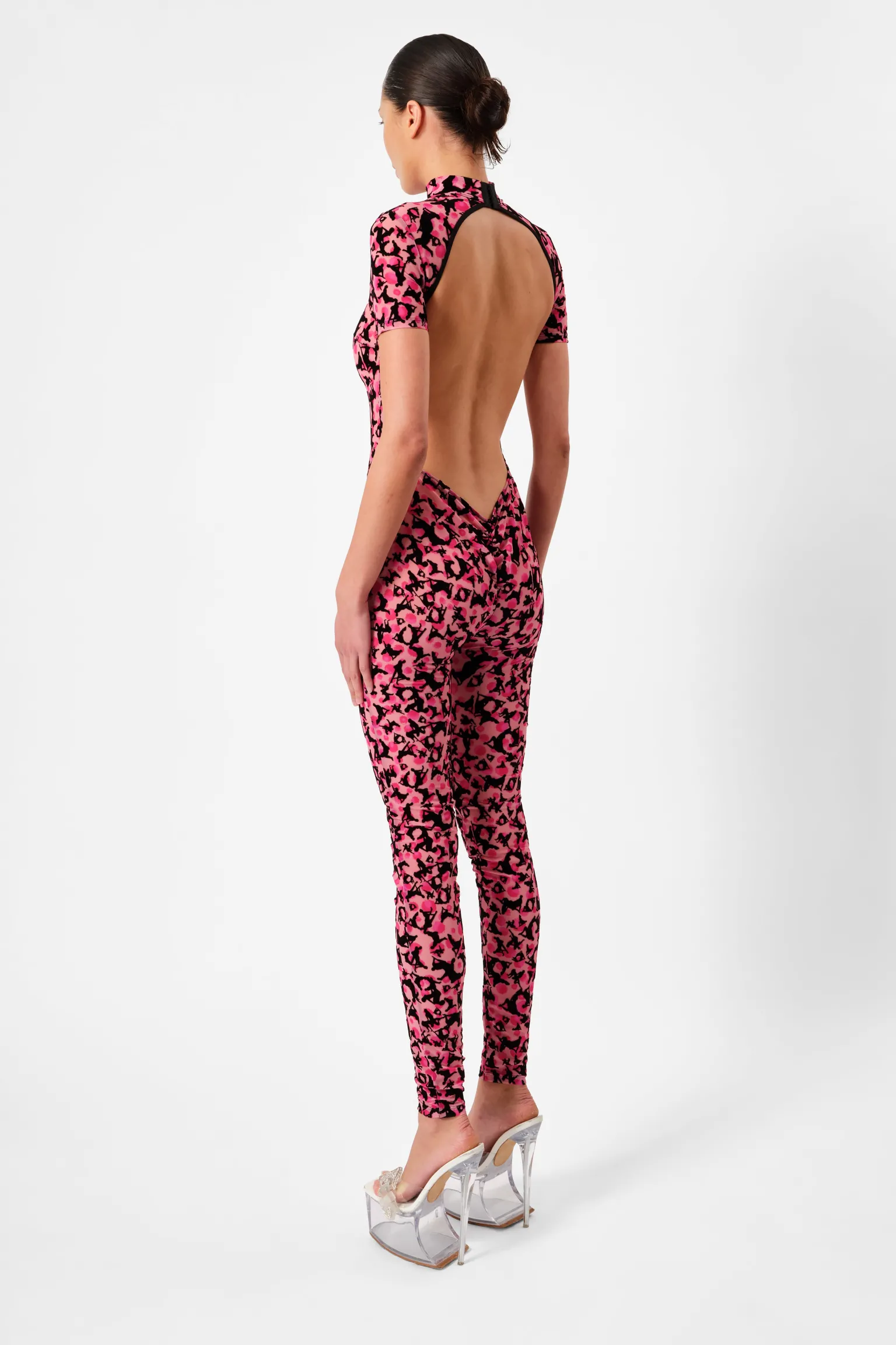 Knockout Jumpsuit Pink Leopard Print<Poster Girl New