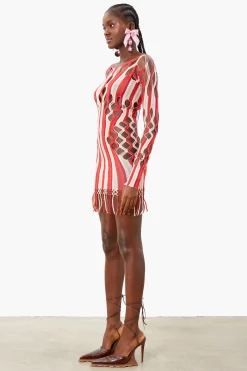 Krill Dress Burgundy Stripe<Poster Girl Online