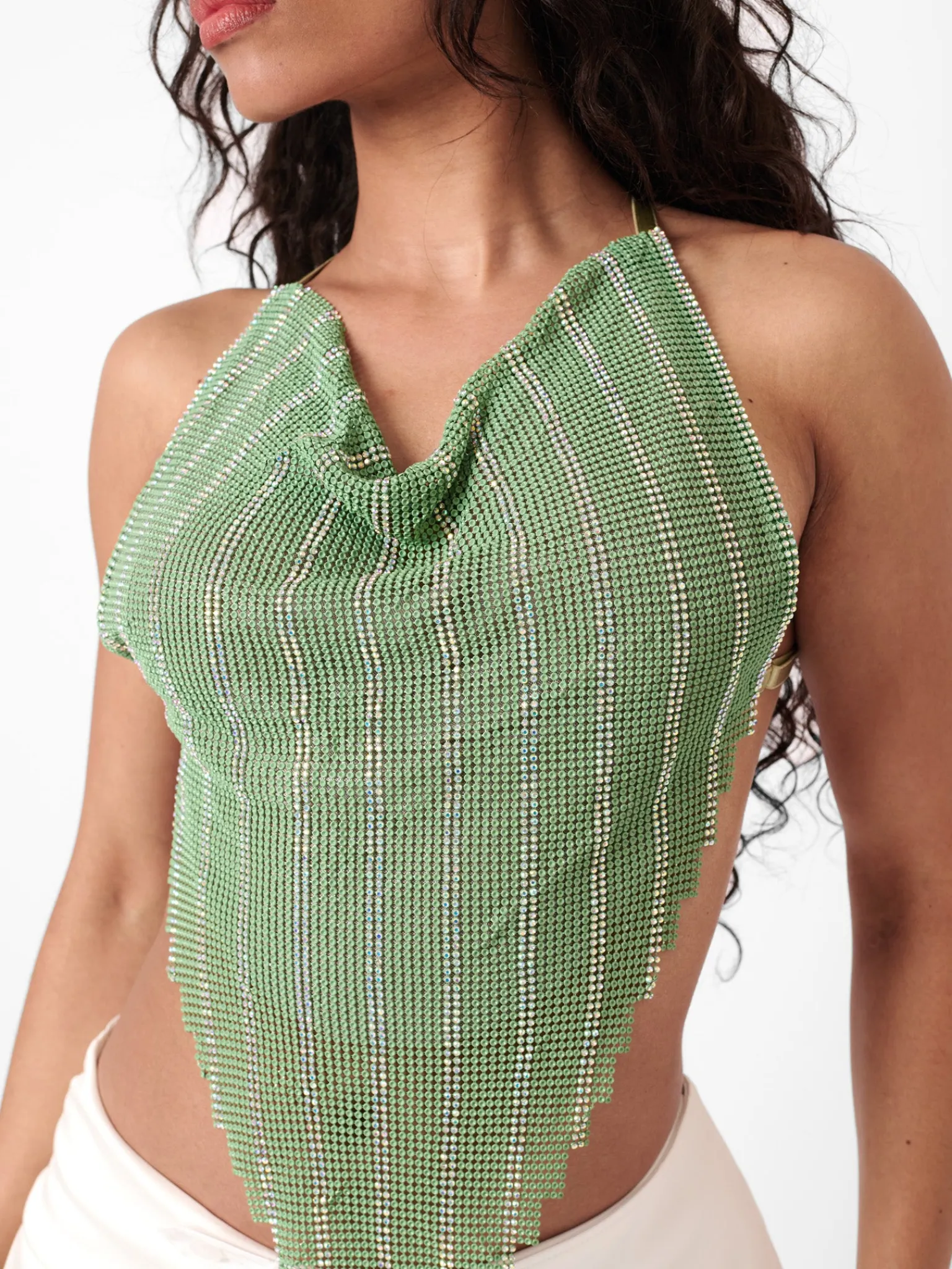 Limited Edition Beyan Top in Stripe Billionaire Green<Poster Girl New