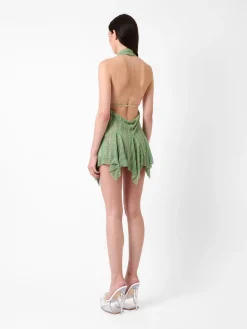 Limited Edition Munroe Rhinestone Dress in Stripe Billionaire Green<Poster Girl Clearance