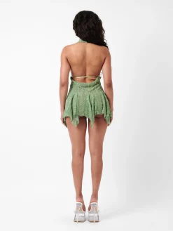 Limited Edition Munroe Rhinestone Dress in Stripe Billionaire Green<Poster Girl Clearance