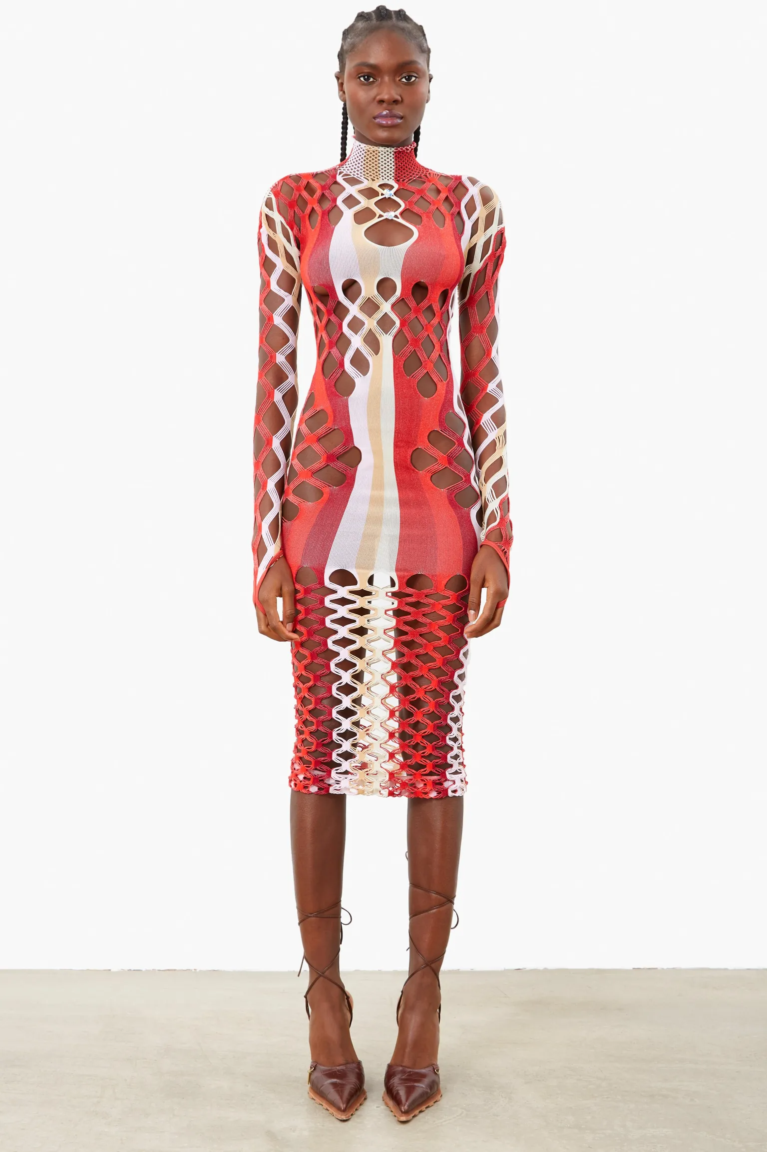 Marina Dress Burgundy Stripe<Poster Girl Online