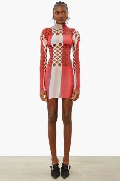 Neptune Dress Burgundy Stripe<Poster Girl Hot