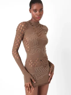 Raquel Dress Kahlua Brown Rhinestone<Poster Girl Sale