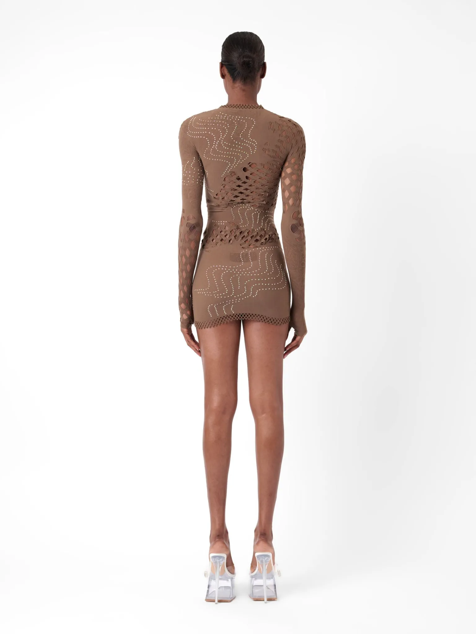 Raquel Dress Kahlua Brown Rhinestone<Poster Girl Sale