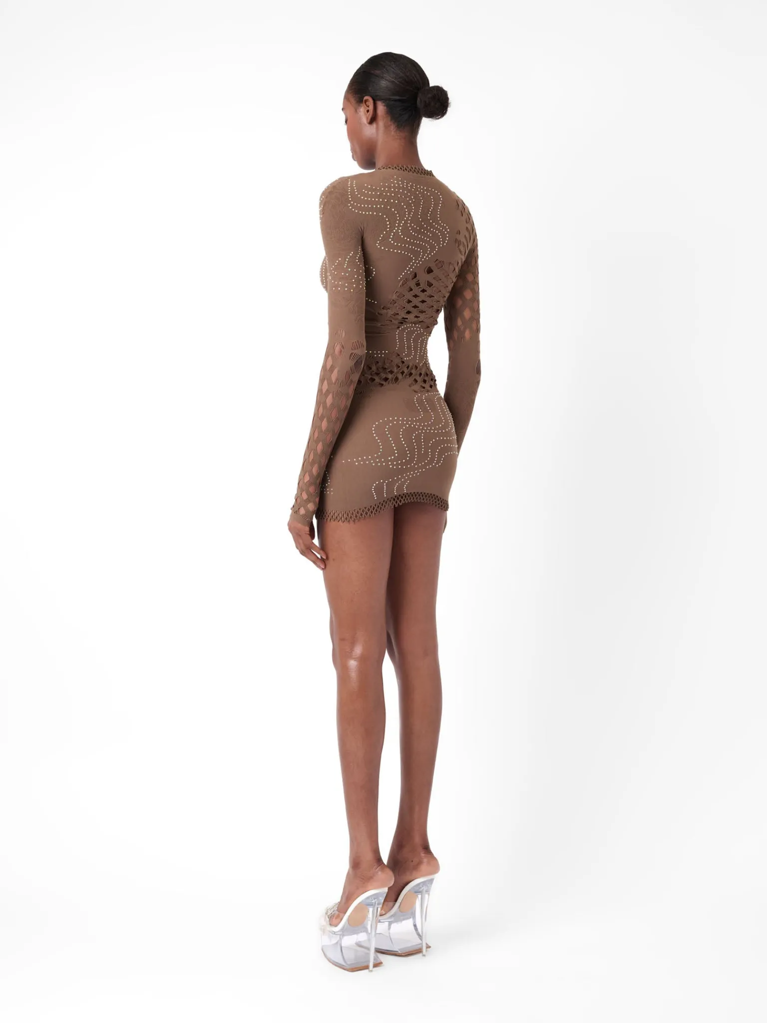 Raquel Dress Kahlua Brown Rhinestone<Poster Girl Sale