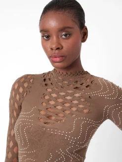 Raquel Dress Kahlua Brown Rhinestone<Poster Girl Sale