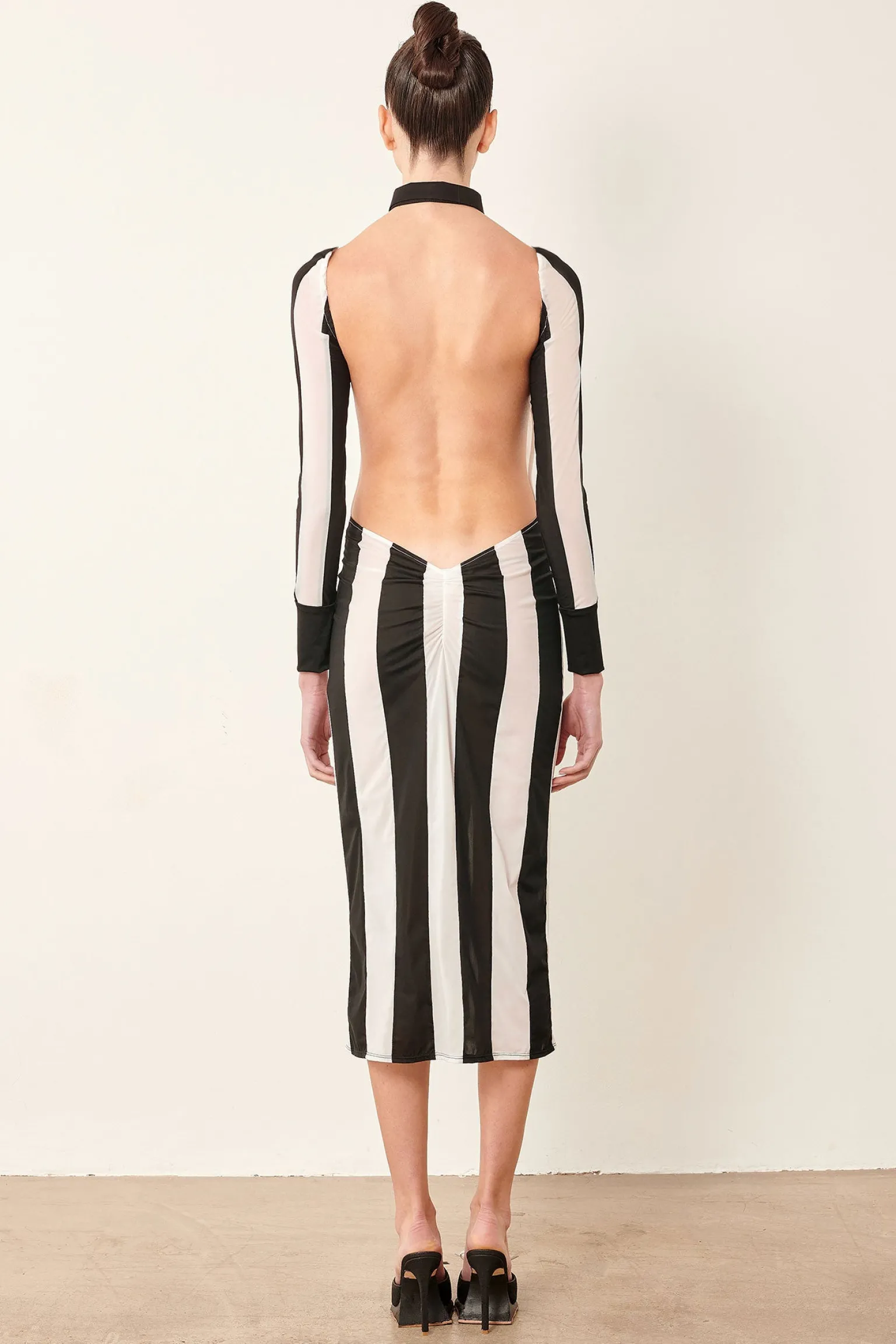 Ref Dress Black/White Stripe<Poster Girl New