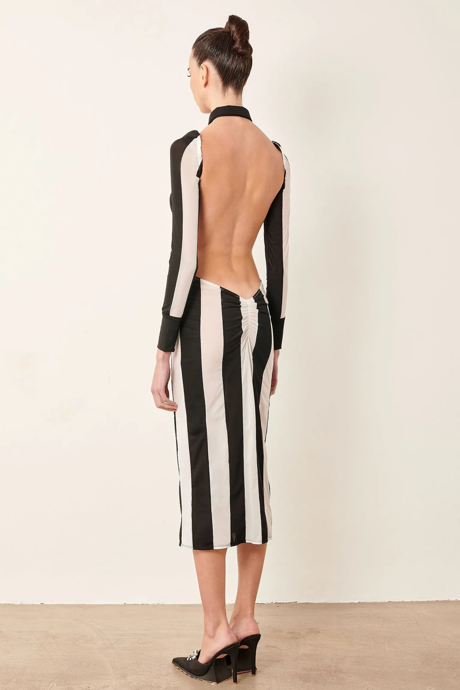 Ref Dress Black/White Stripe<Poster Girl New