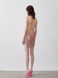 Rhinestoned Beyan Dress Aperol Spritz<Poster Girl Outlet