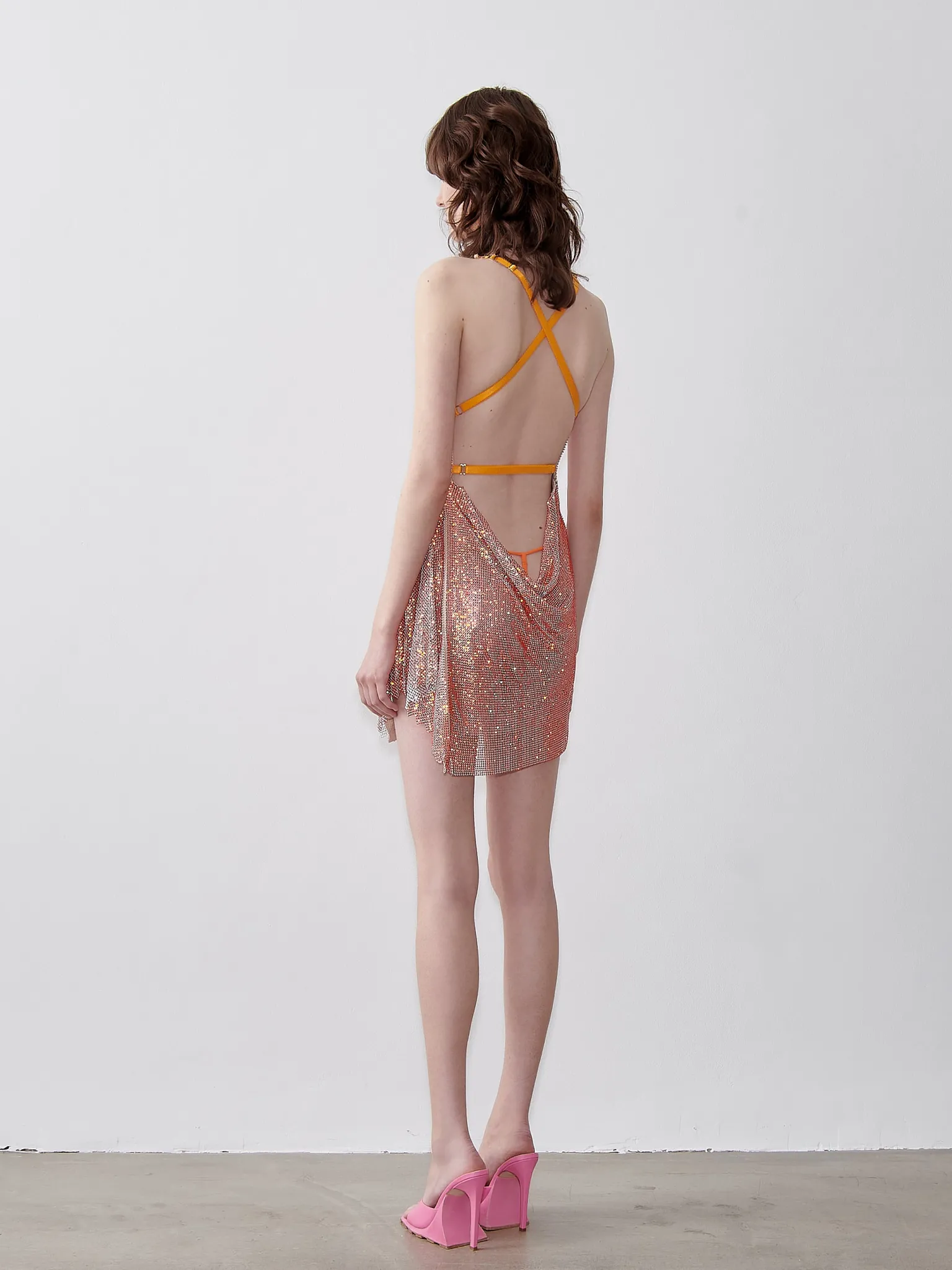 Rhinestoned Beyan Dress Aperol Spritz<Poster Girl Outlet