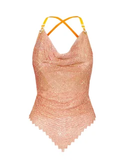 Rhinestoned Beyan Top Aperol Spritz<Poster Girl Clearance
