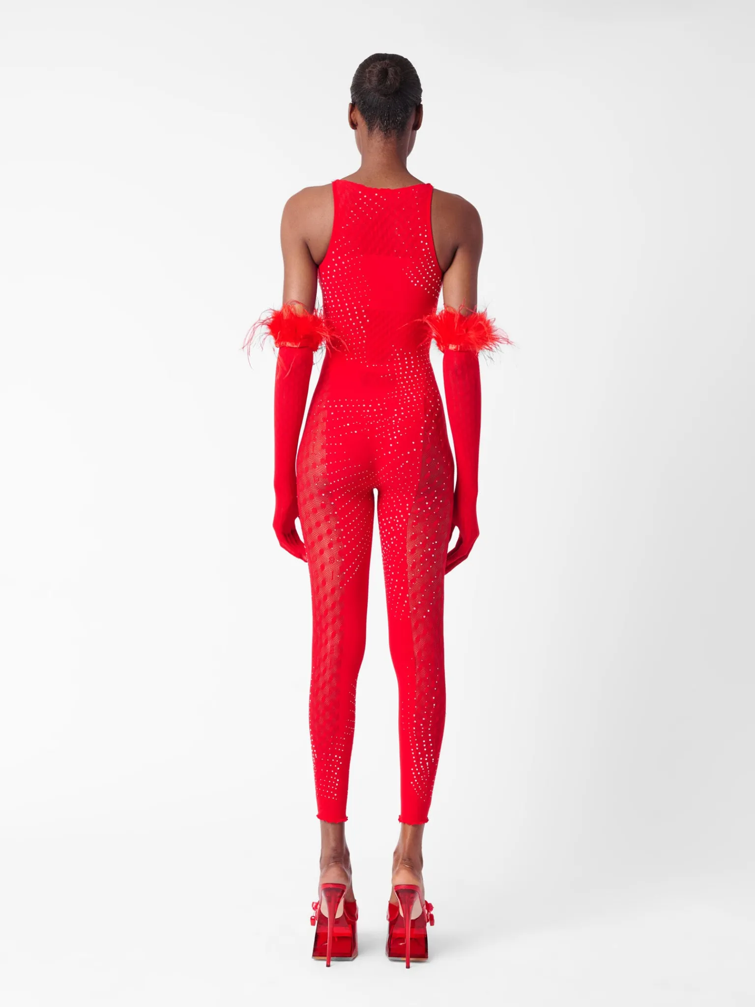 Rhinestoned Janice Jumpsuit X Gloves<Poster Girl
