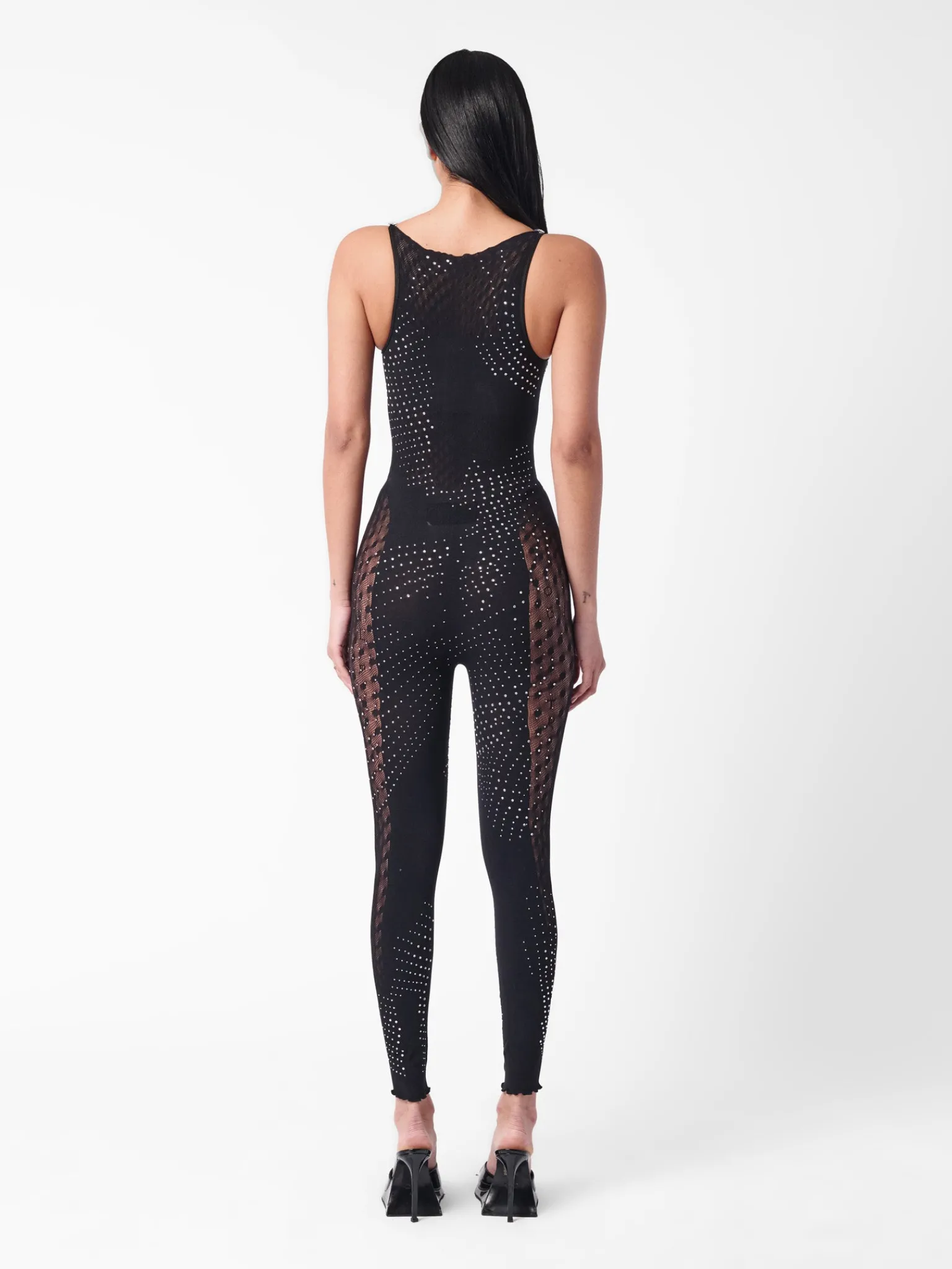 Rhinestoned Janice Jumpsuit Jet Black<Poster Girl Discount