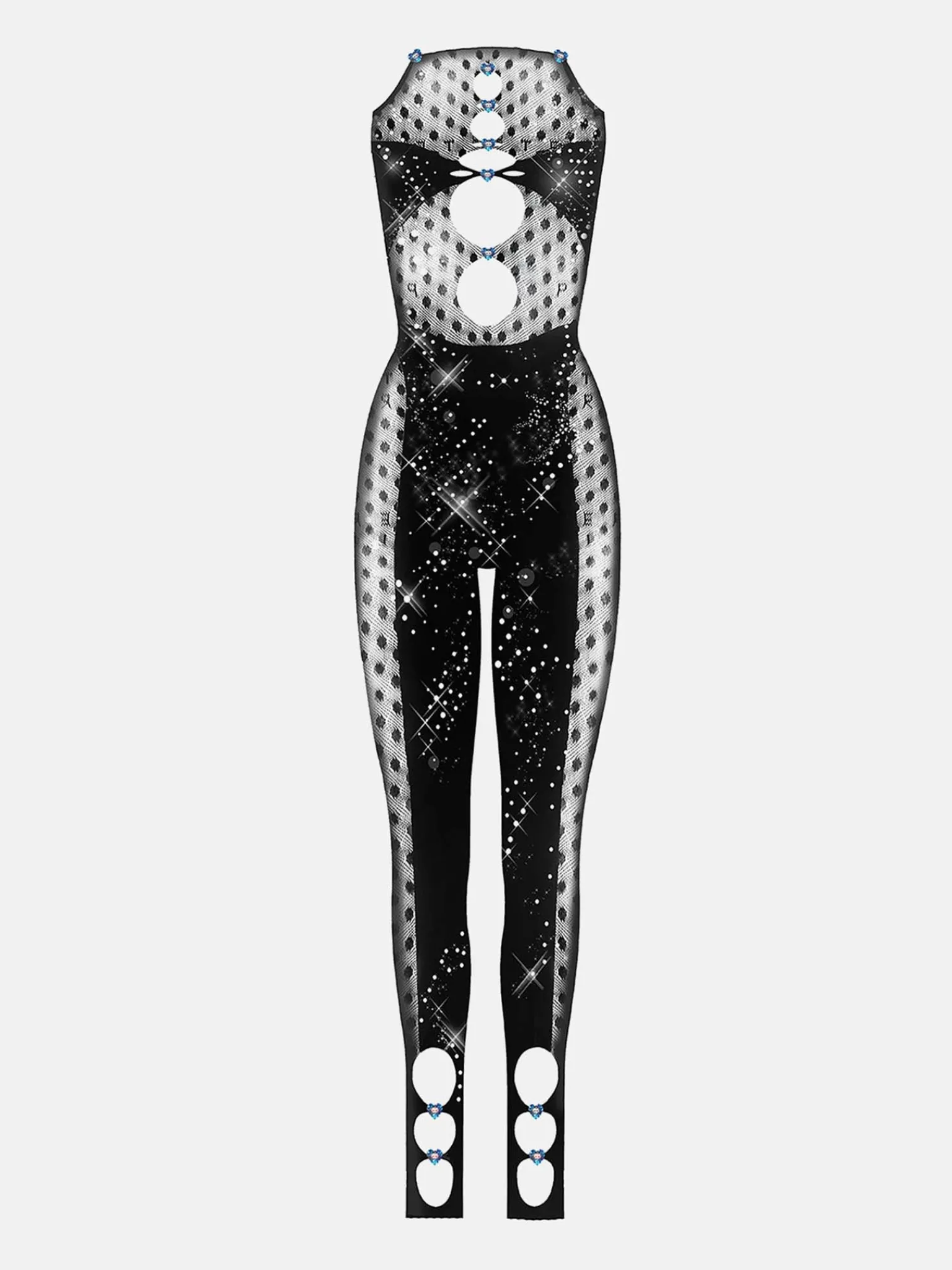 Rhinestoned Janice Jumpsuit Jet Black<Poster Girl Discount